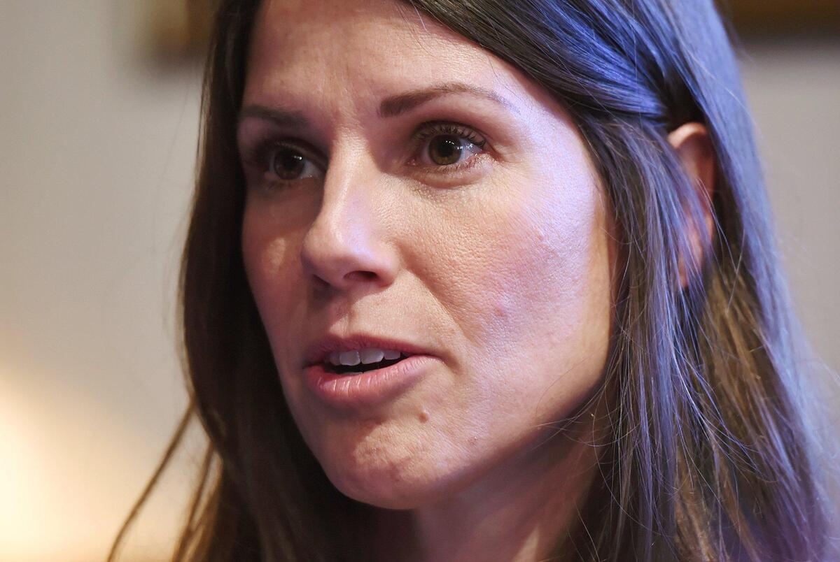 Susan Gladding talks about Gavin’s Law, a bill co-authored by Assemblyman Jim Patterson that would help close a loophole for hit-and-run drivers Wednesday, Feb. 5, 2020 in Fresno. Gladding’s husband, Gavin Gladding, was killed while running on Friant Road September 2018.