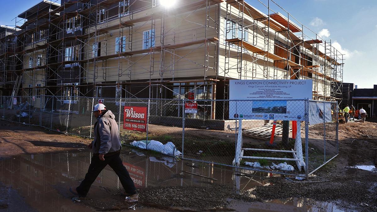 Affordable housing apartments, part of the Kings Canyon Connectivity Project, are being constructed along Kings Canyon Avenue east of Willow Avenue in southeast Fresno.
