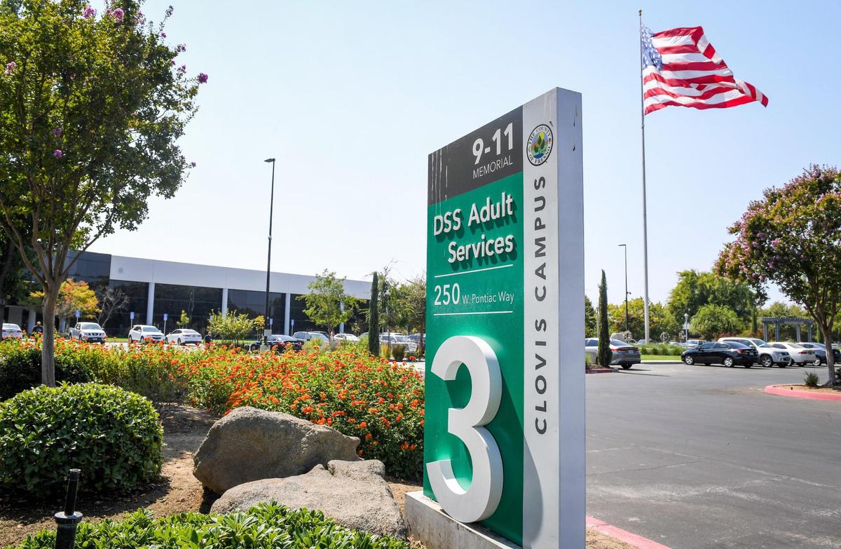 The Fresno County Department of Social Services is shown at its Clovis campus near the 9-11 Memorial on Tuesday, Sept. 14, 2021.