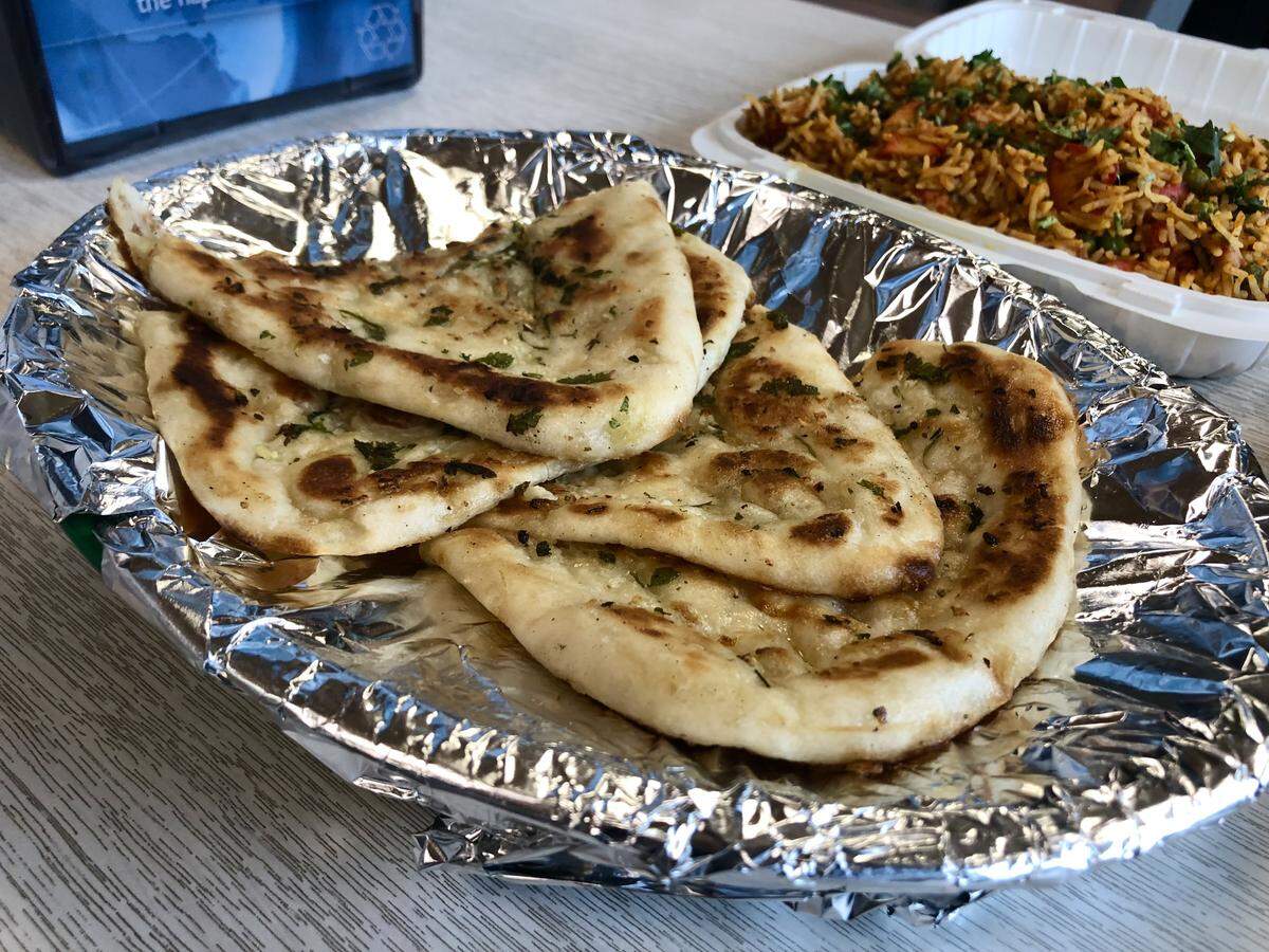 Loma Vista Market at McCall and Highway 180 in Fresno won best gas station food for Punjabi Naan’s Indian classics, like this garlic naan bread.