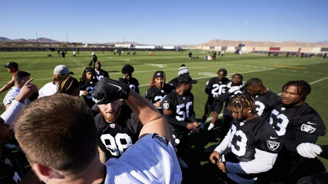 The Las Vegas Raiders gather Thursday, May 12, 2022 in Henderson, Nev.
