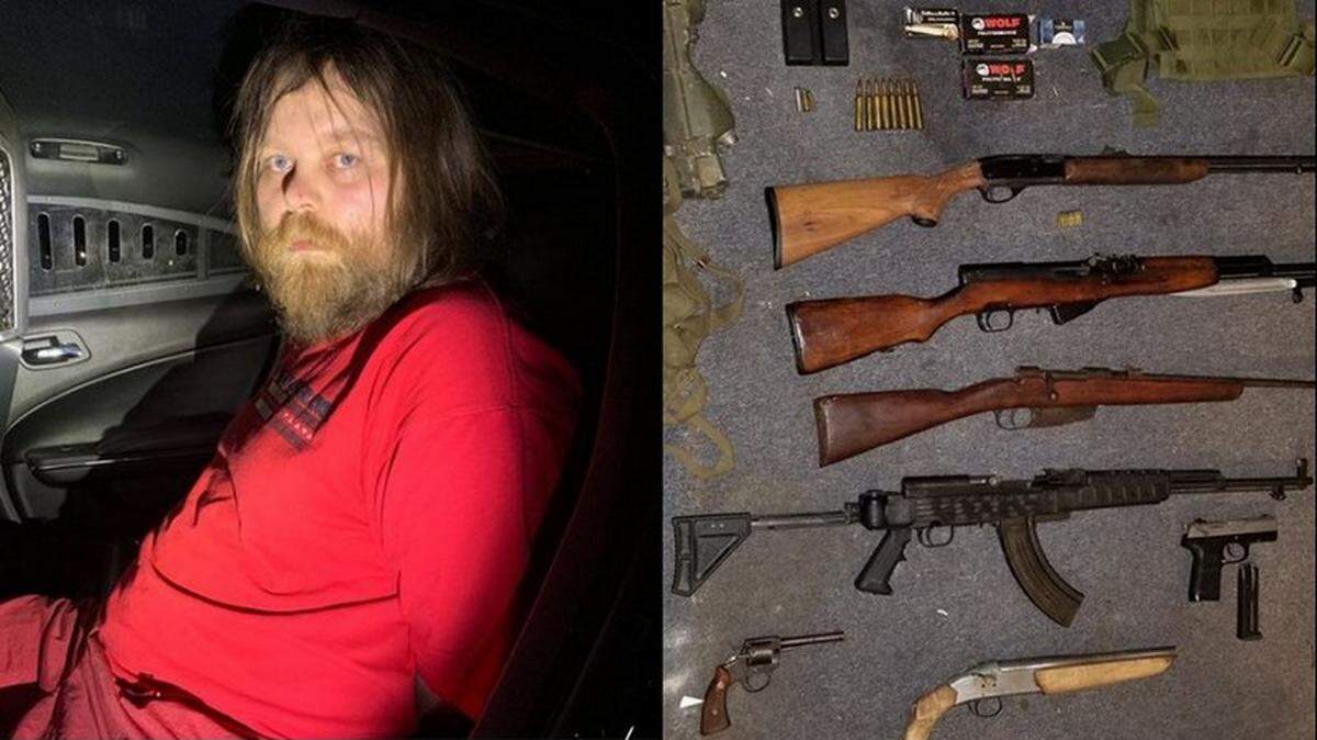 Donnie Brogdon, 32, was arrested with multiple weapons, including two SKS assault rifles Wednesday night in southeast Fresno.