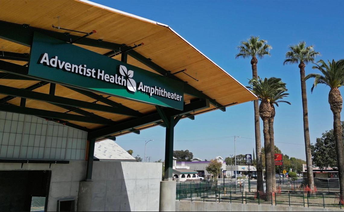 Zumwalt Park is undergoing renovation with construction of the new Adventist Health Amphitheater, which promises to bring music and food trucks and other events to central Tulare. Photographed Friday, Oct. 18, 2024.
