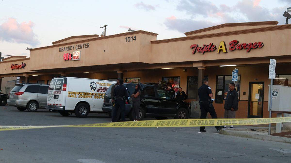 Two people were attacked with a knife Thursday at a shopping area in a southwest Fresno before the attacker got shot at several times Thursday evening near the “Kearney Center” market off Fresno Avenue and A Street.