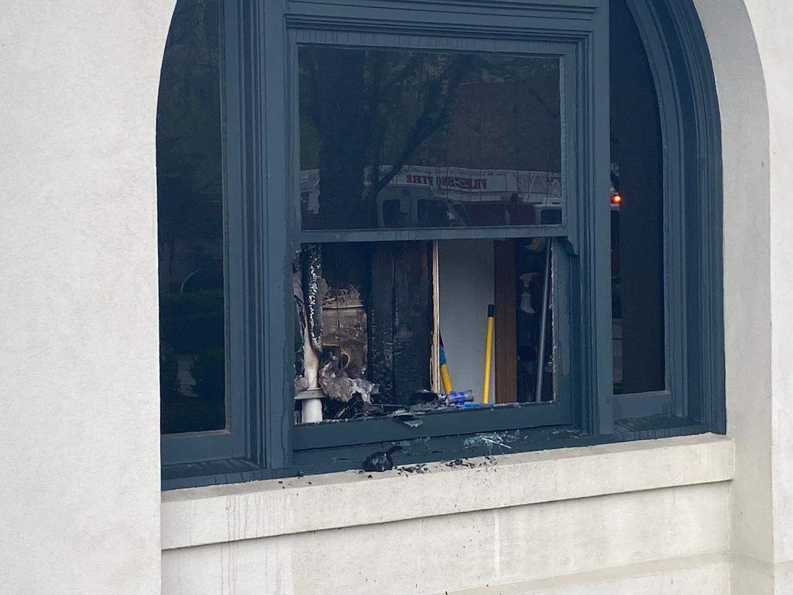 A fire at the dowtown Fresno station rented by Greyhound on Tuesday, March 29, 2022, is suspicious, according to a battalion chief.