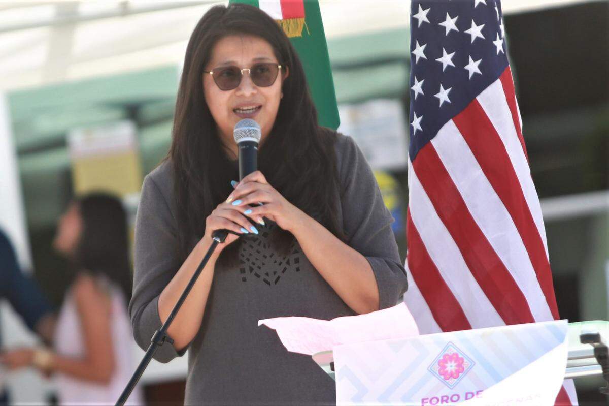 Elsa Mejía, concejala de la ciudad de Madera y la primera mixteca elegida para ese cargo, es vista el pasado 13 de agosto en las instalaciones del Community College of Madera durante el primer Foro de Comunidades Indígenas Mexicanas en el Exterior organizado por el Consulado de México en Fresno.