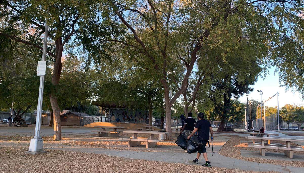 Fresno youth gather to clean up Holmes Playground in southeast Fresno for the CleanUp Project.