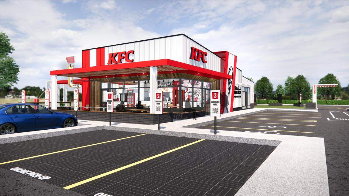 KFC’s new “next gen” restaurant coming to Fresno features a walk-up window and designated parking for pickup orders.