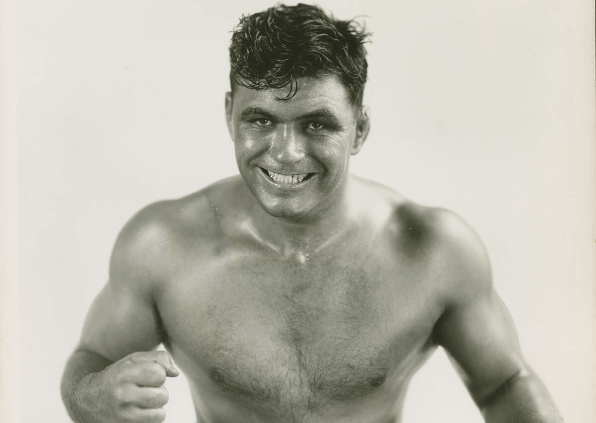 Wrestling pioneer Orville Brown made a tour in Fresno in 1946. He survived a horrific car crash but continued to compete. Reproduced from the original held by the Department of Special Collections of the Hesburgh Libraries of Notre Dame.