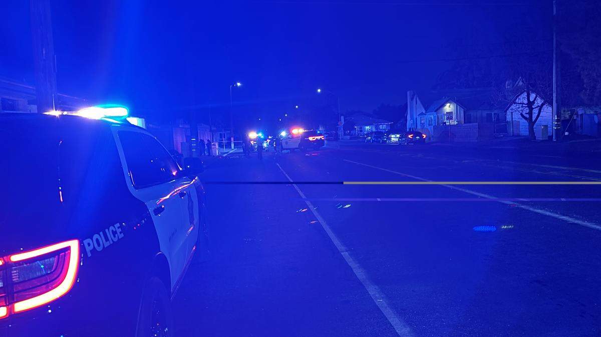 Police investigate an assault that left a man unconscious in Fresno, California on Saturday, Dec. 27, 2025.
