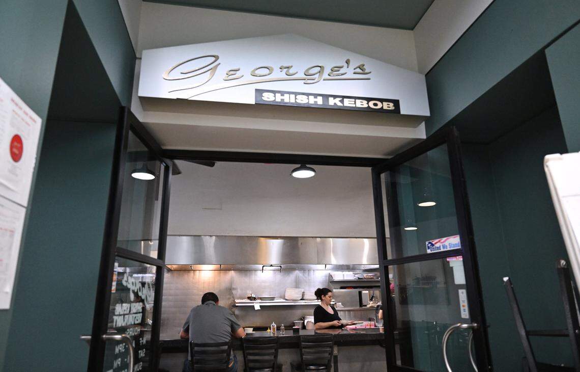 Fred Ghiassi, co-owner of George's Shish Kebob, has announced the downtown location in The Galleria at Civic Center Square will be closing this Friday. Photographed Wednesday, Aug. 27, 2025 in Fresno.