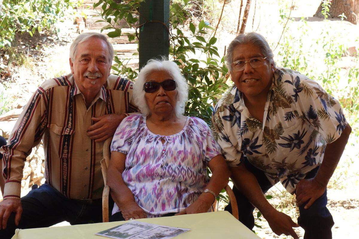 Gaylen Lee, right, with his mother, Ruby Pomona, center, and friend Tom Wheeler, a Madera County supervisor.