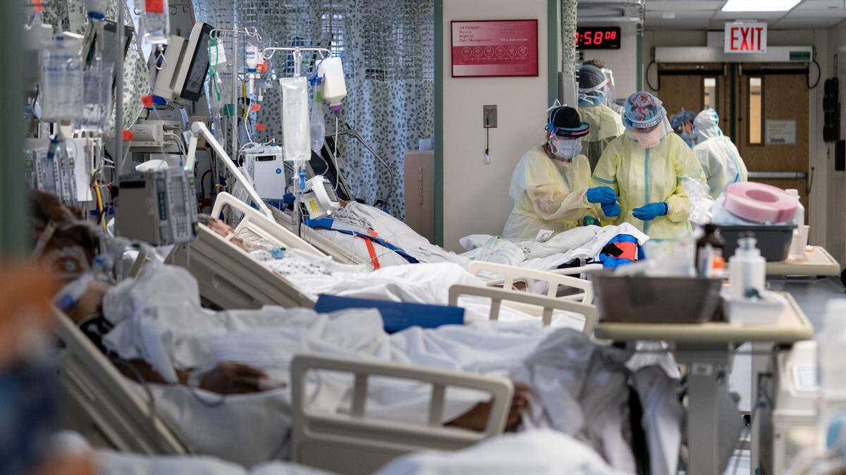 Coronavirus patients on ventilators at Elmhurst Hospital in Queens, N.Y., on May 8, 2020.