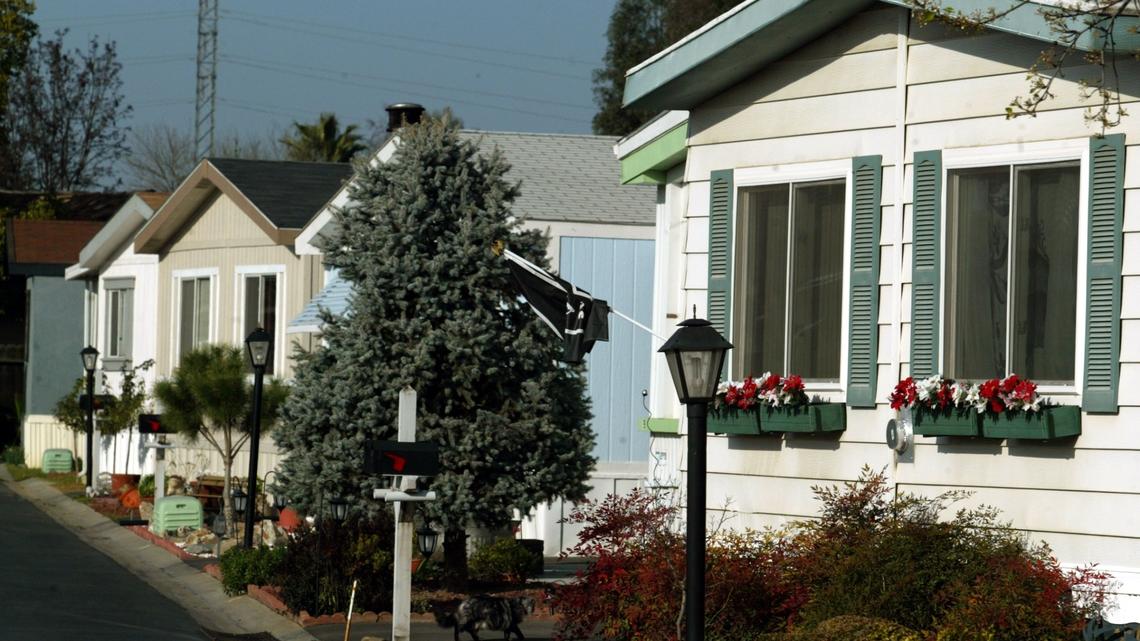 Mobile homes of the San Joaquin Village mobile home park.