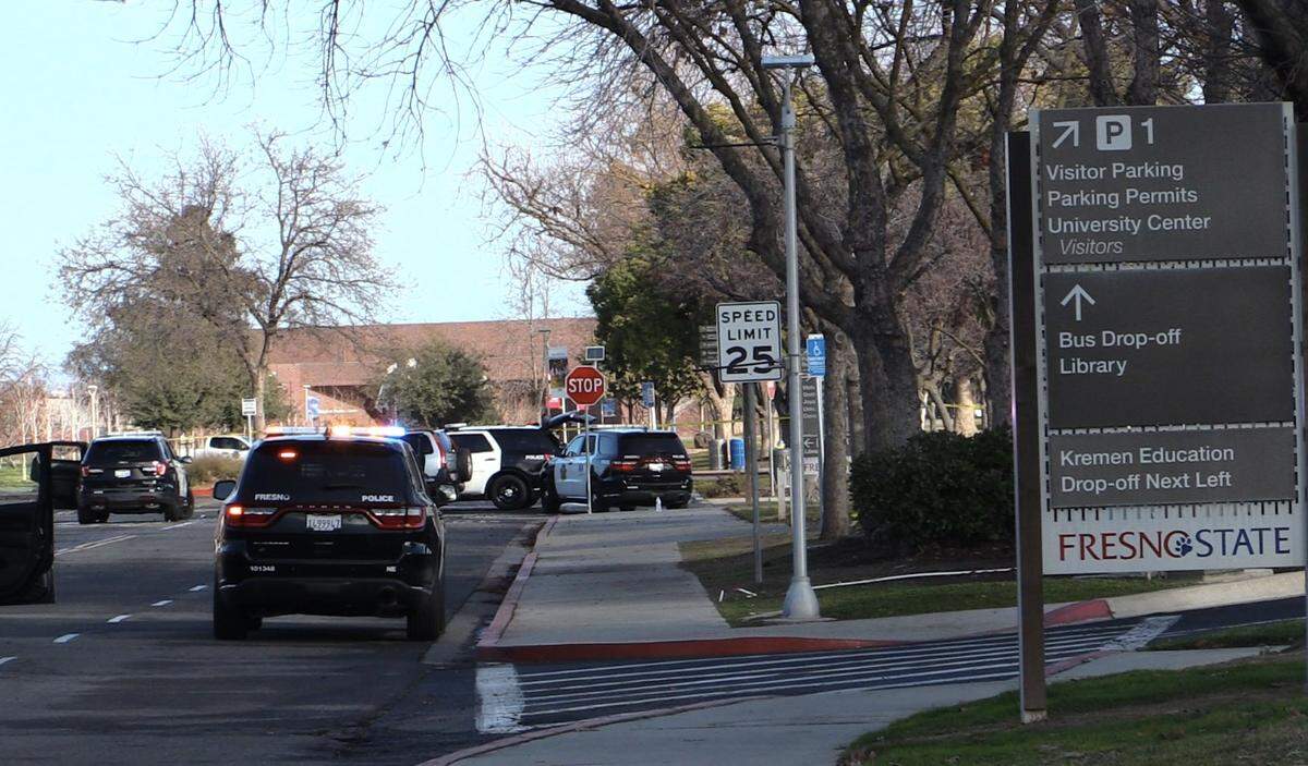 Officers responded to an officer-involved shooting at Fresno State on Sunday, Jan. 26, 2025.