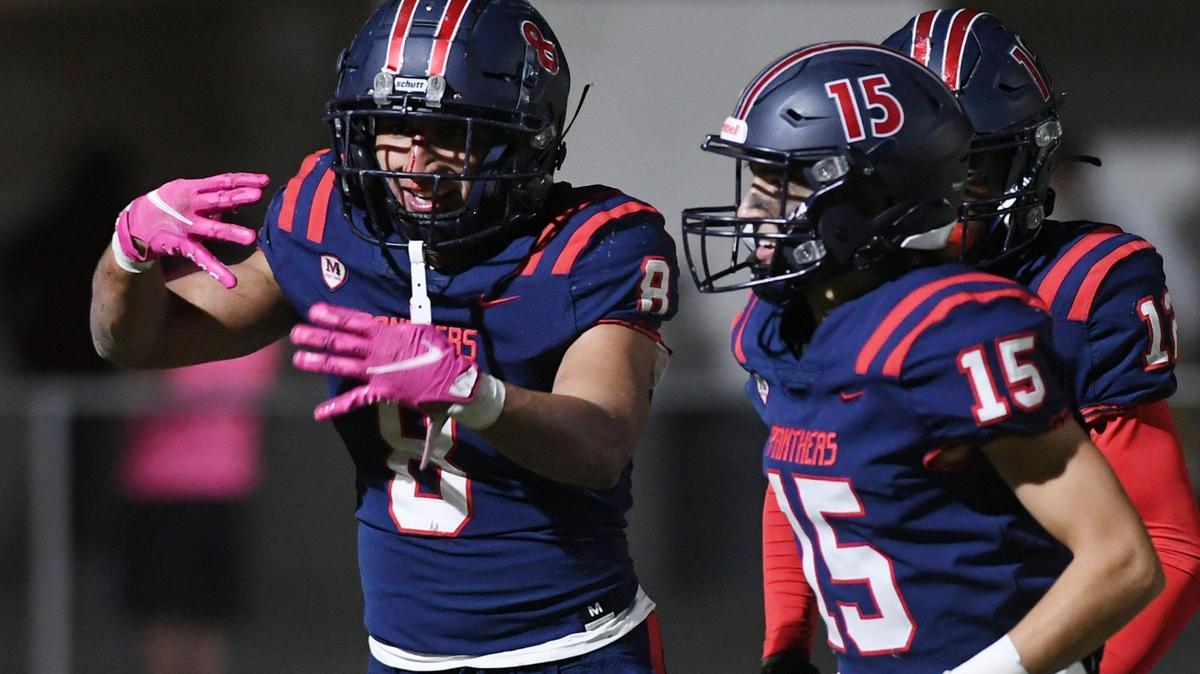 Brandon Ramirez leads San Joaquin Memorial into its Central Section semifinal Division I matchup against Clovis West at Lamonica Stadium on Friday, Nov. 18, 2022.