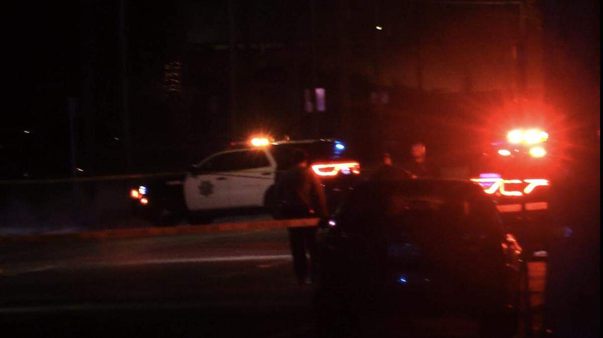 Officers investigate a shooting where a man was shot on Friday, May 23, 2025.