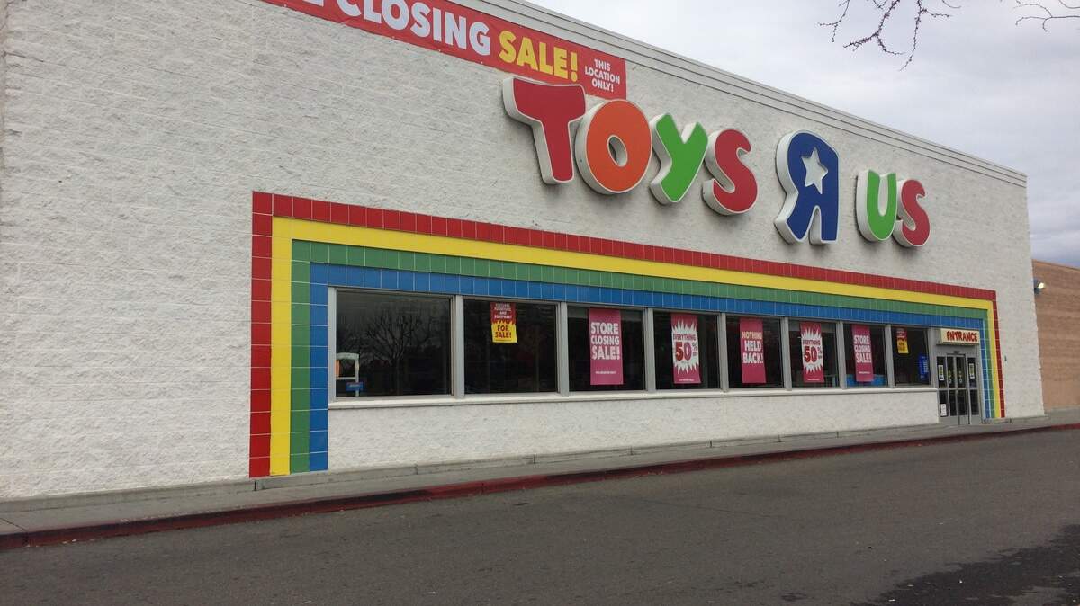 The Toys R Us store at 3520 W. Shaw Ave. is midway through its going-out-of-business sale.