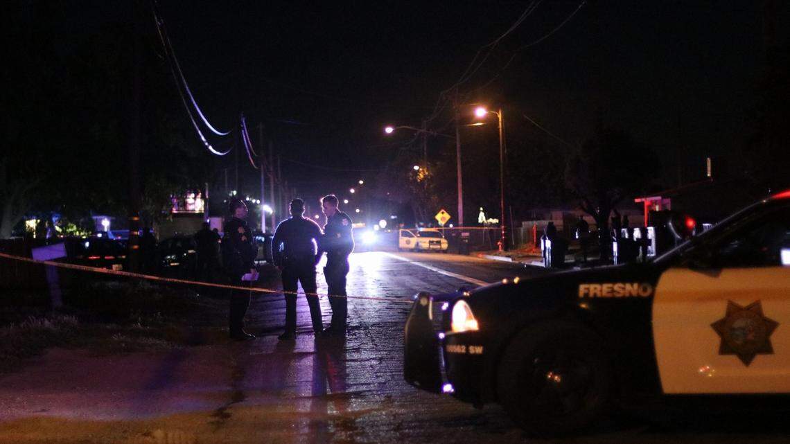 Officers are on the scene after a shooting in southeast Fresno, CA on Thursday, April 12, 2018.