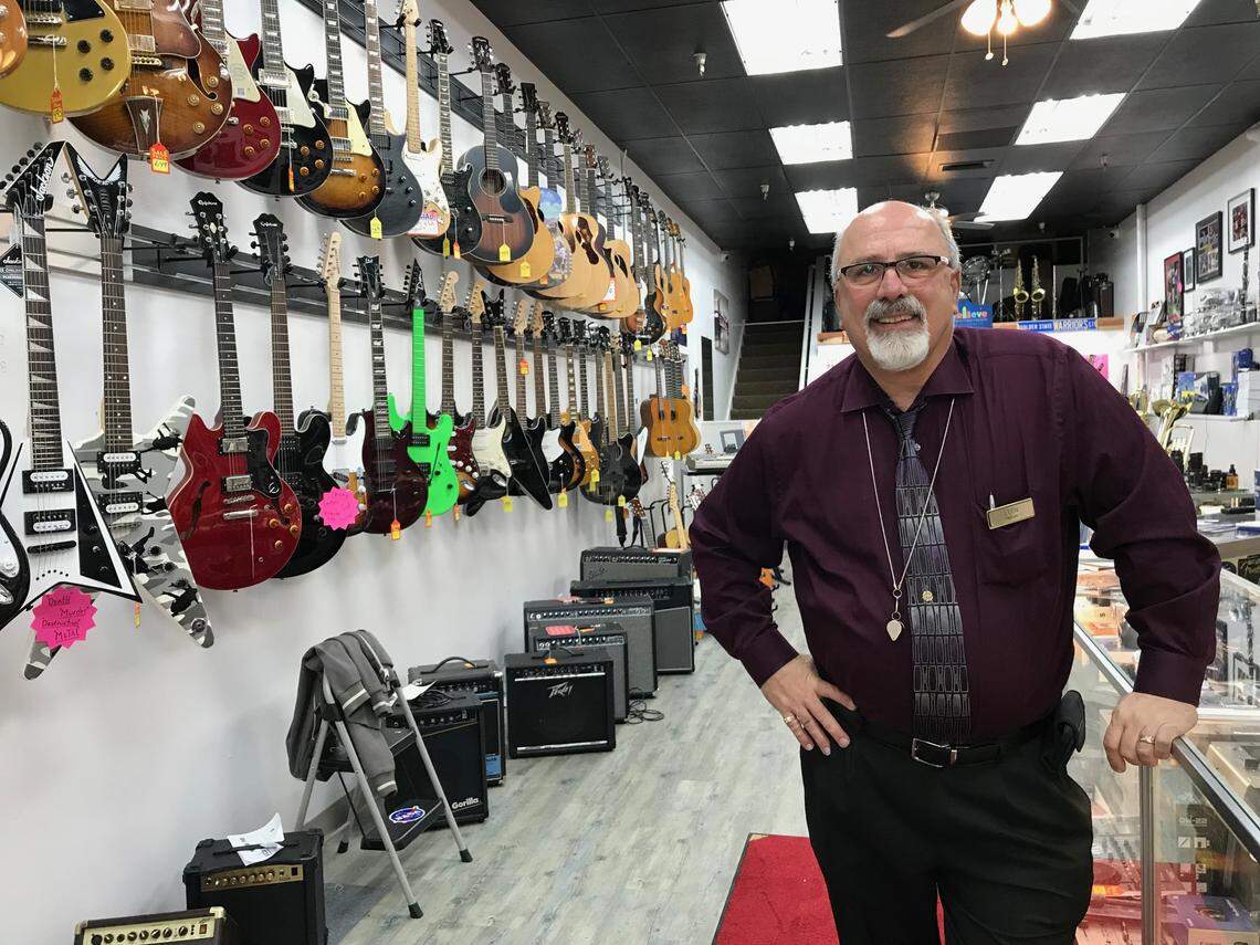 Leon Alchian Jr. , owner of Majestic Music & More. The new Downtown Fresno store opened a few months ago.