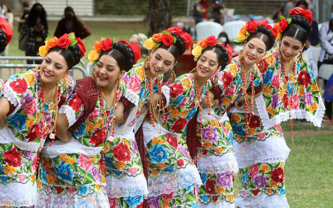 Los Danzantes de Aztlán performed dances from Yucatán during the seventh Feria de la Educación at Fresno State on Oct. 22, 2022.