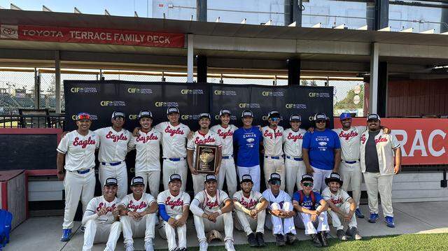 Firebaugh High defeated East Bakersfield 4-1 for the Central Section Division V championship in VIsalia, California on Friday, May 26, 2023.