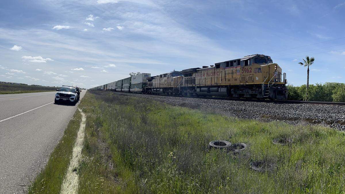 A pedestrian was killed when a train struck him in Le Grand, California on Thursday, March 20, 2025.