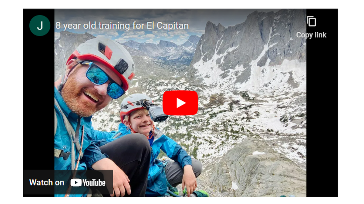 Joe Baker and his eight-year-old son Sam Baker have set out to climb El Capitan in Yosemite Valley.
