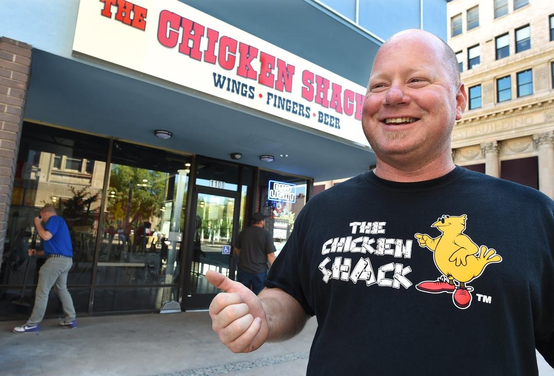The Chicken Shack owner Damon Miller has transformed the old Payless ShoeSource at the historic corner of Fulton and Mariposa streets into the latest version of his restaurant that he started in Hanford.