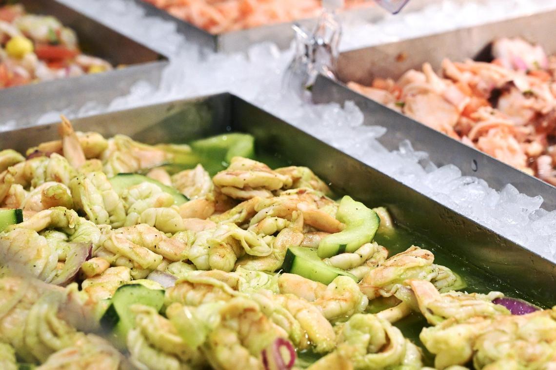 Butterfly shrimp ceviche aguachile is seen at family-owned Vallarta, which opened its latest grocery store in Clovis with a ribbon cutting and huge crowds Wednesday in Clovis.