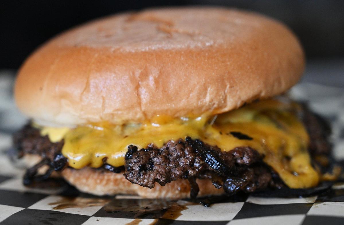 A smashburger from Smash Bros Bistro in Fresno.