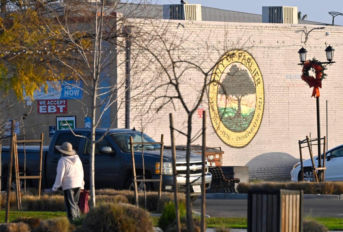 A seal for the City of Parlier is seen downtown Thursday, Dec 19, 2024.