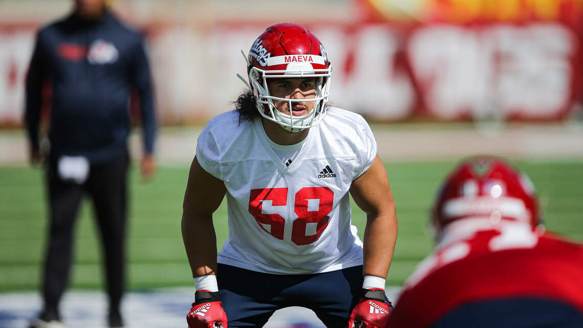 Tyson Maeva, once a Boise State linebacker, finds a home at Fresno State