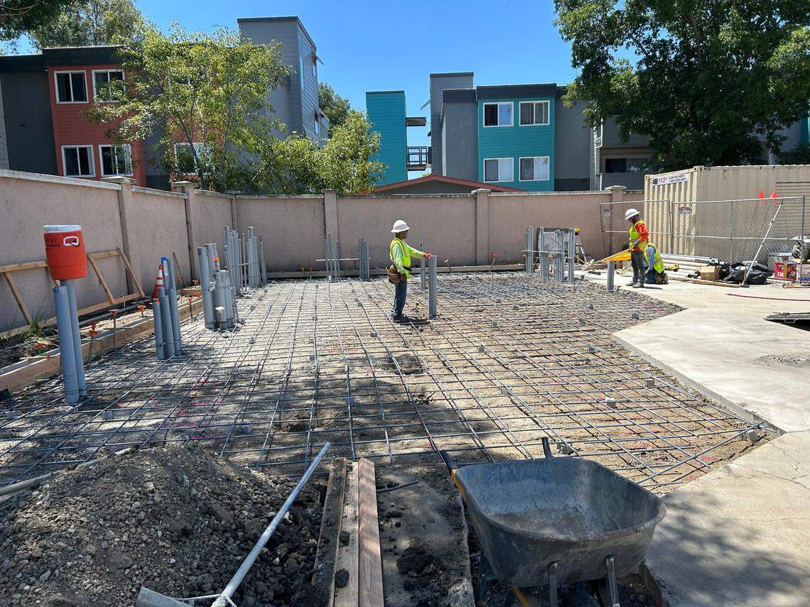 Workers from Panos Concrete Inc. at a recent job site.