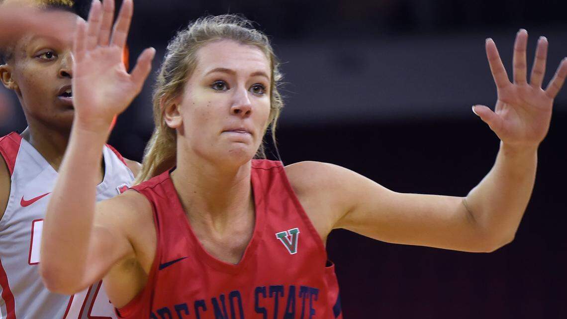 Fresno State’s Maddi Utti, seen here in an file photo, scored 11 points in the Bulldogs’ 89-59 win against Wyoming on Saturday. She also reached the 1,000-career points plateau.