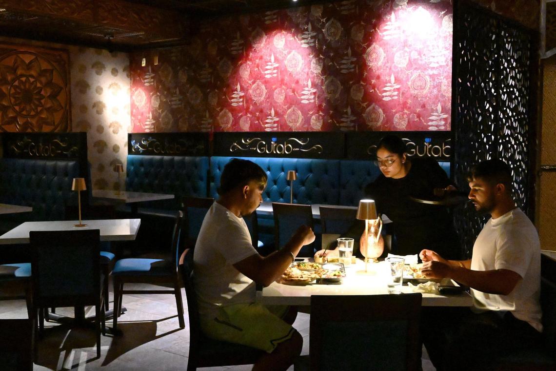Customers enjoy a meal in the new Gulab Indian Bistro, specializing in Northern Indian cuisine at the corner of Shaw and Fowler avenues in Clovis.