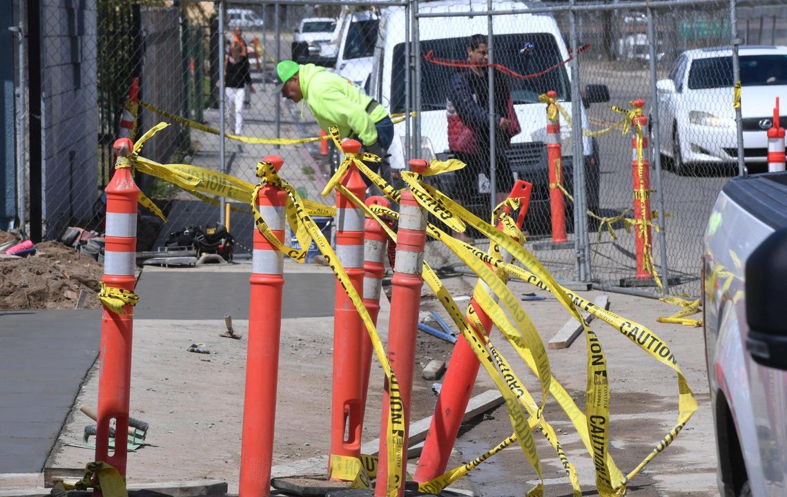 Renovation work is seen at the Villa Motel along Parkway Drive Thursday, March 30, 2023 in Fresno.