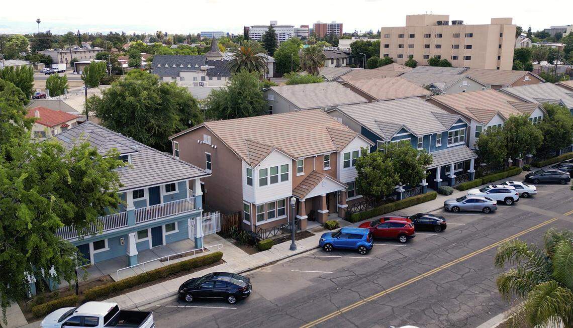 Crichton Place on L Street by Granville Homes, photographed Wednesday, April 22, 2026 in Fresno. Granville Homes has posted the entire portfolio for sale. 