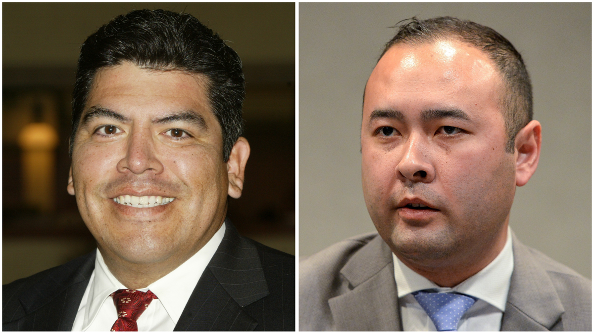 Fresno Police say a convicted felon is in custody after he allegedly made death threats against Superior Court Judge Gary Orozco (left) and City Attorney Andrew Janz.