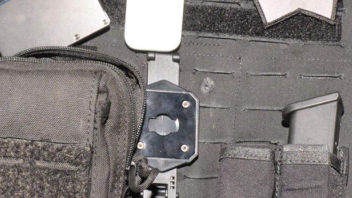 A police officer’s body armor was struck by a bullet during a gun battle with the suspect Saturday night, Chief Paco Balderrama said in a response to Attorney General Rob Bonta’s initial review.