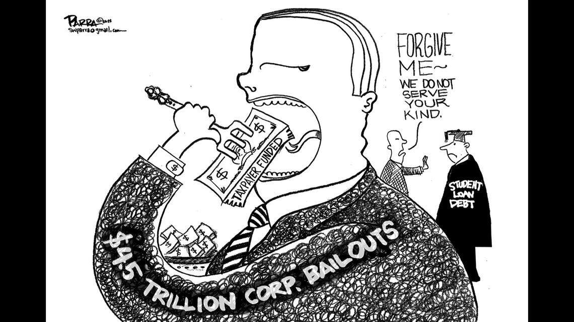 American hypocrisy: OK to bail out corporations, but not do student loan forgiveness