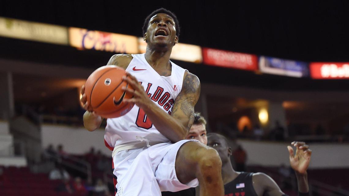 Fresno State guard New Williams goes for a layup in the Bulldogs’ 81-80 double overtime loss to the UNLV Rebels in their Mountain West opener Wednesday, Dec. 4, 2019 in Fresno. Wednesday, Dec. 11 at Cal, Williams scored a team-high 21 poiints but the Bulldogs lost 69-63.