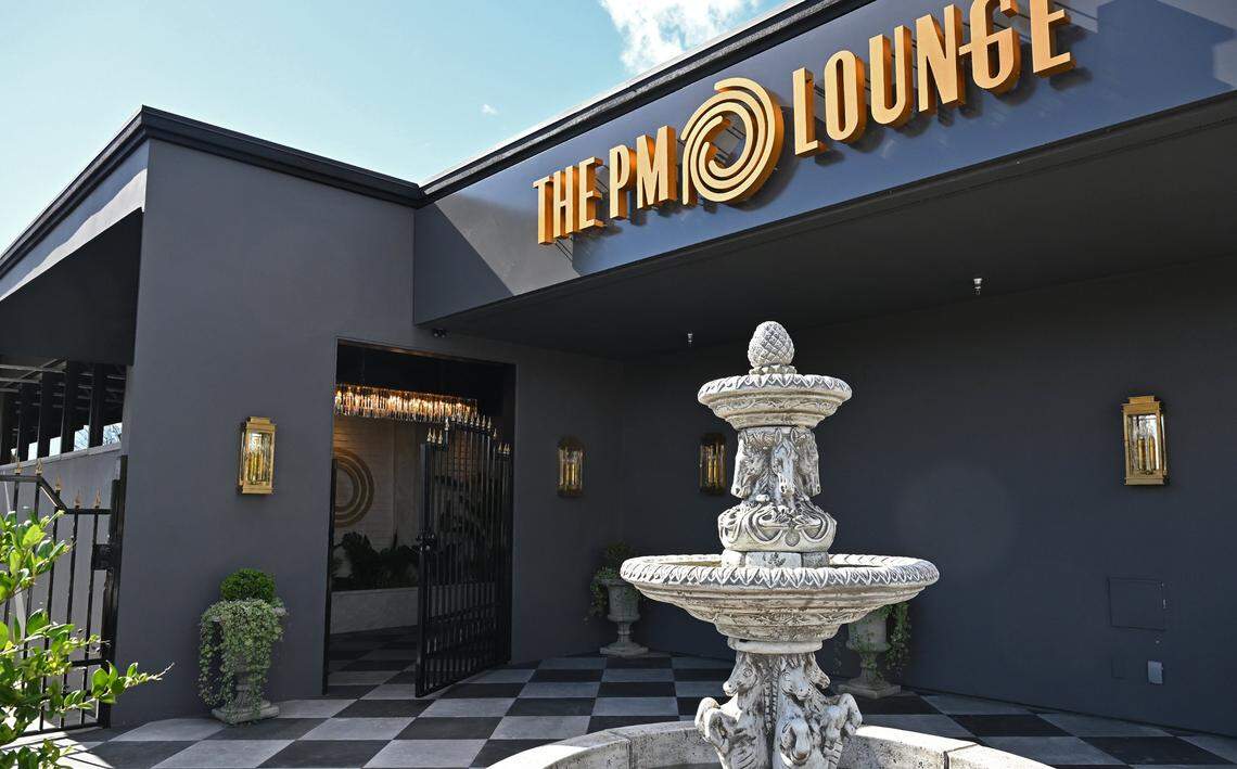 The entrance to the new PM Lounge, shown Wednesday, Feb. 18, 2026 in Fresno.