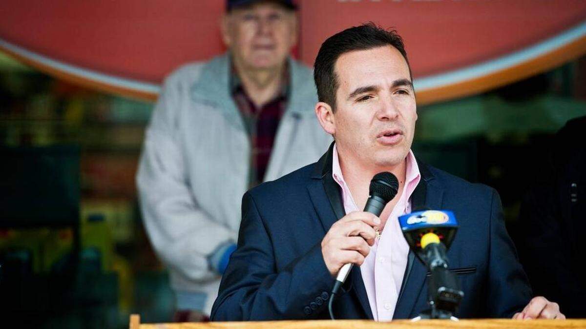 Jose Ramirez, Livingston city manager, is shown addressing a crowd in 2015. Ramirez was terminated by the City Council on Tuesday, July 20, 2021.