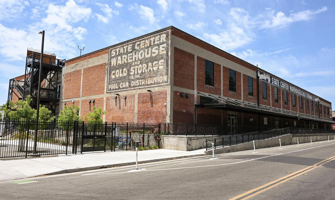 The Bitwise State Center Warehouse building is located on R Street near Highway 41 in downtown Fresno.