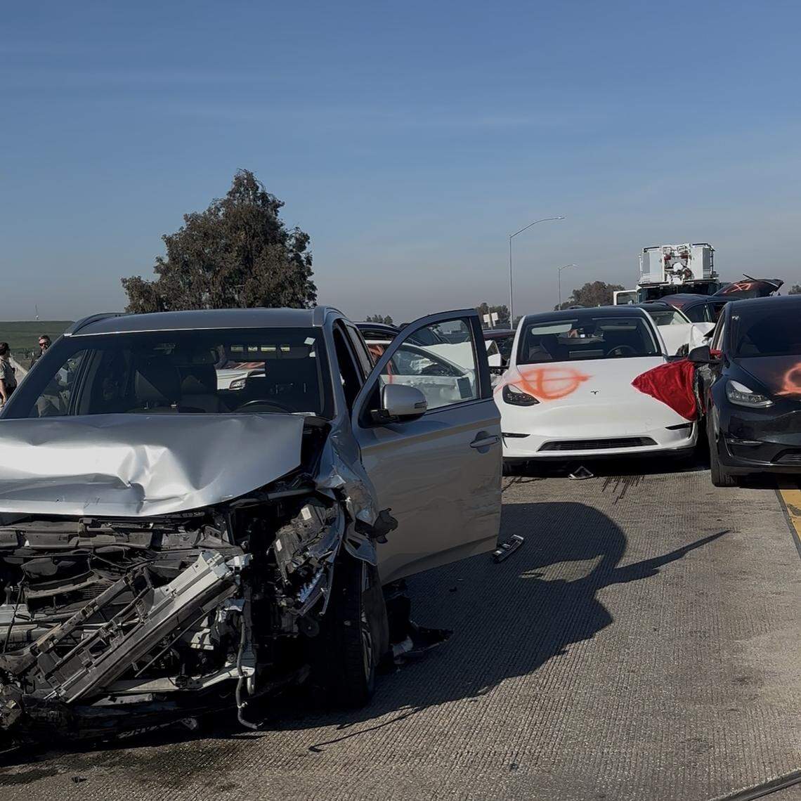 One person is dead and several injured after a fog-related crash on Highway 99 between North and Cedar in Fresno, California on Sunday, Jan. 11, 2026.