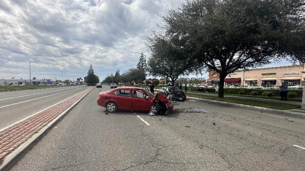 A driver was killed in a three-vehicle collision in Clovis, California on Wednesday, March 27, 2024.