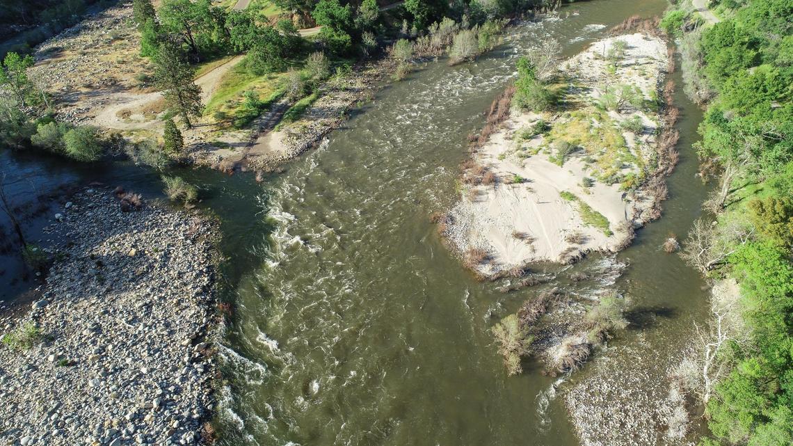 The upper Kings River, shown here where the North Fork flows into the mainstem above Kirch Flat, is experiencing massive flows from the mountain snowmelt above Kings Canyon this year promising a banner year for whitewater rafting.