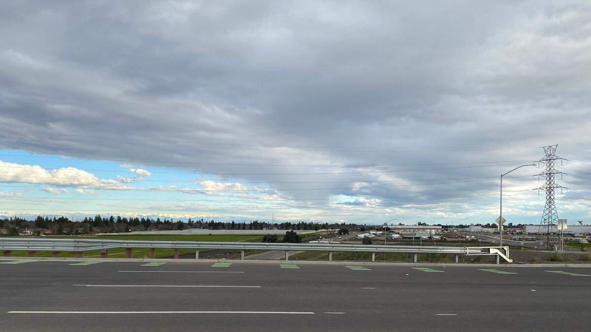 Clouds cover Fresno, California on Sunday, Feb. 18, 2024.