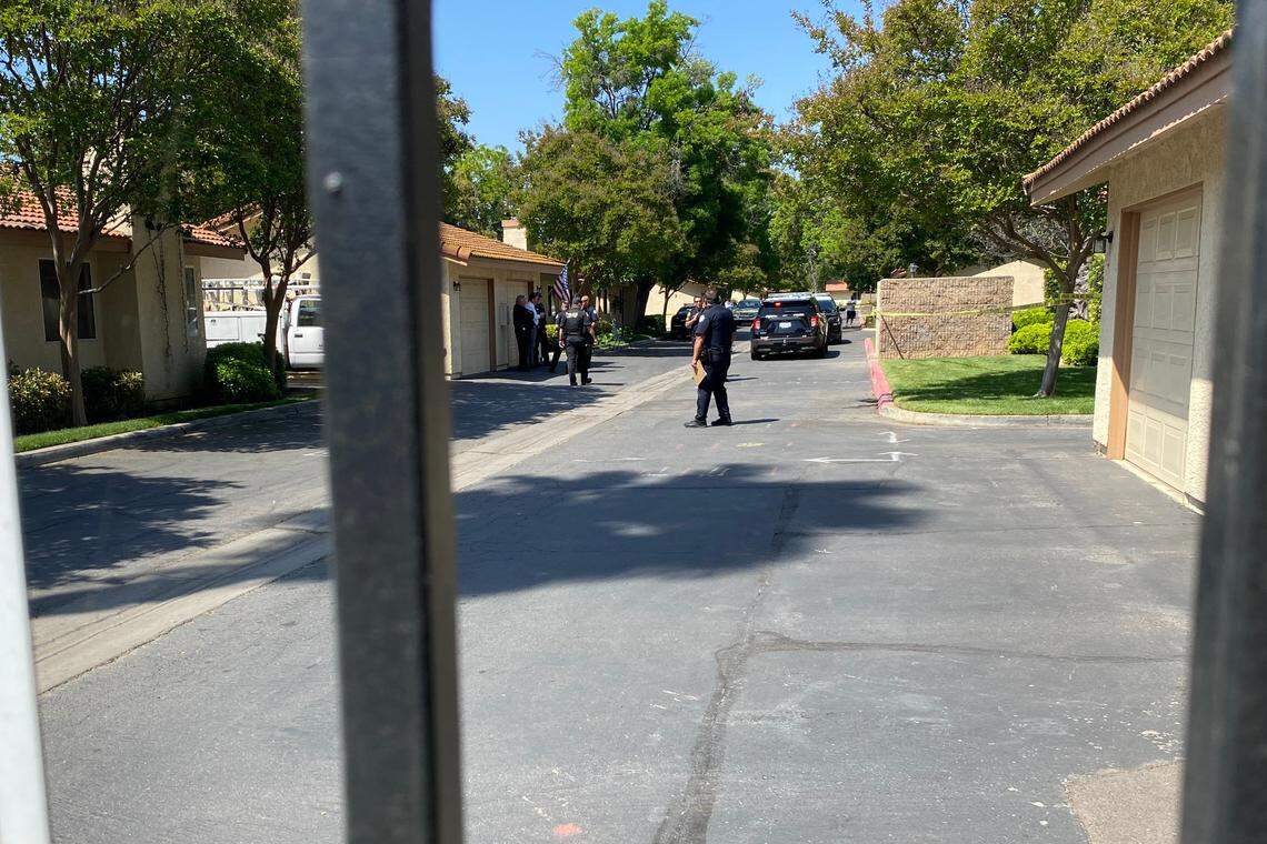 A man was shot to death at an apartment complex on Palm Avenue south of Sierra Avenue in Fresno on Monday, March 25, 2022.